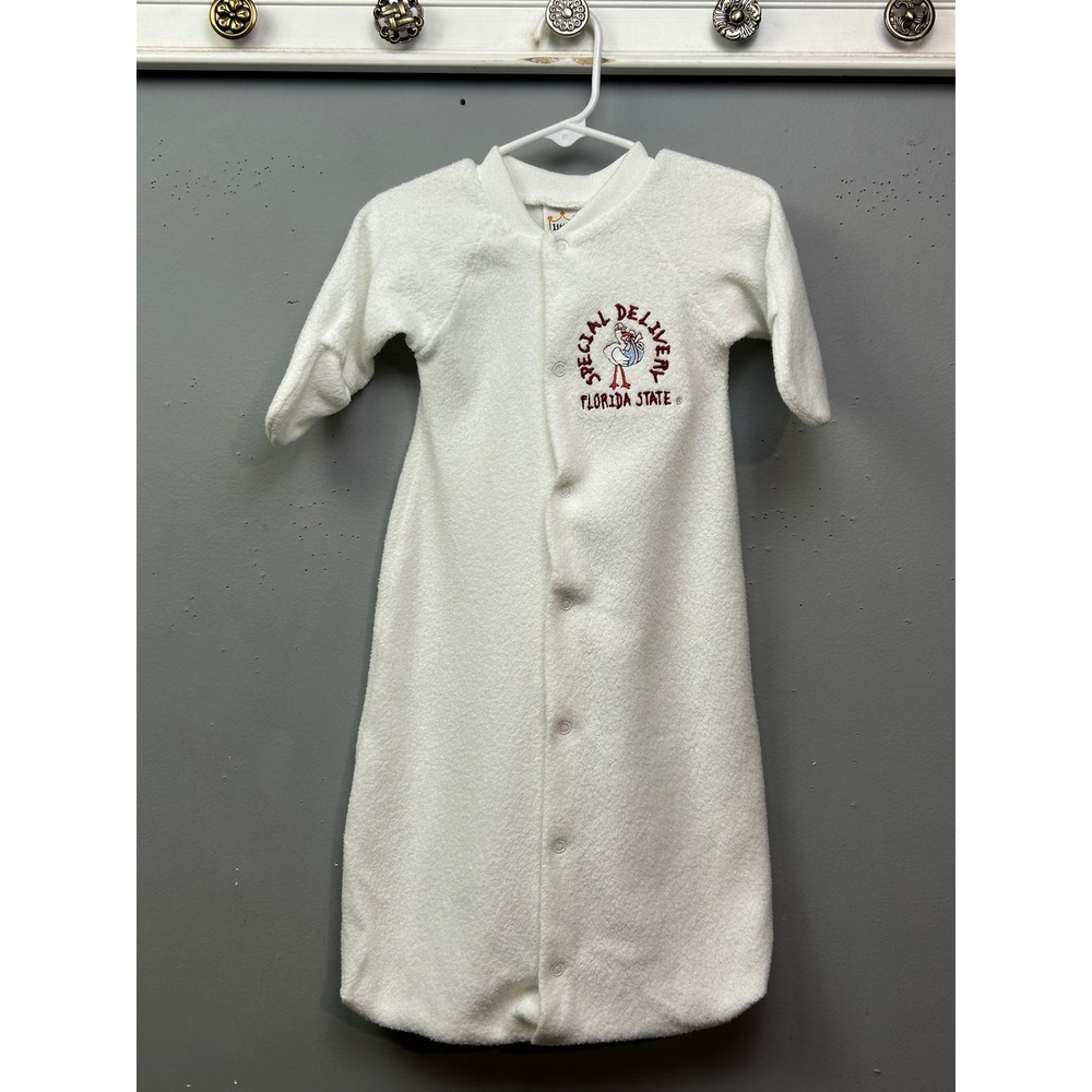 FSU Little King Sleep Sack Kids Newborn White Florida State Special Delivery VTG